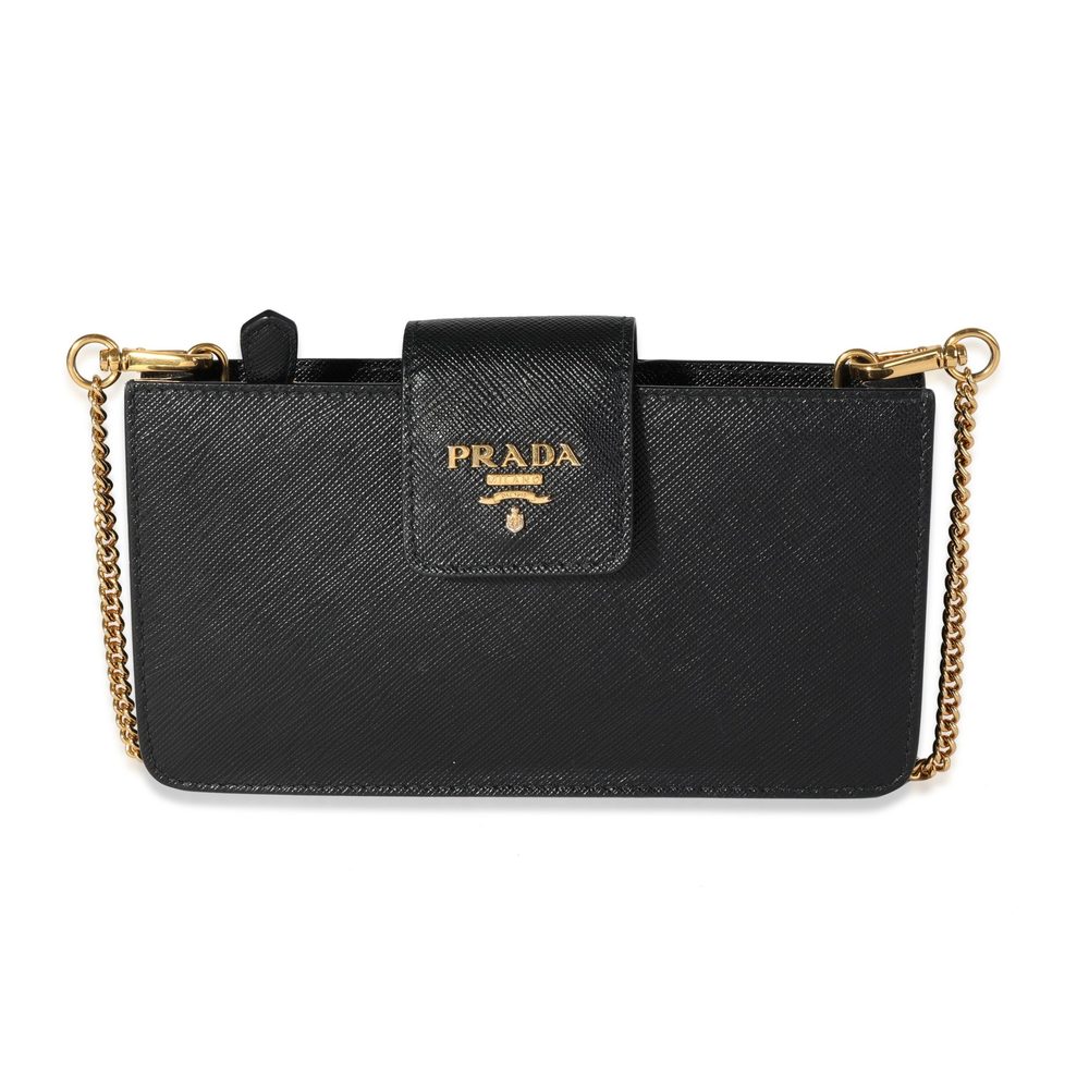 Prada Black Saffiano Leather Chain Crossbody